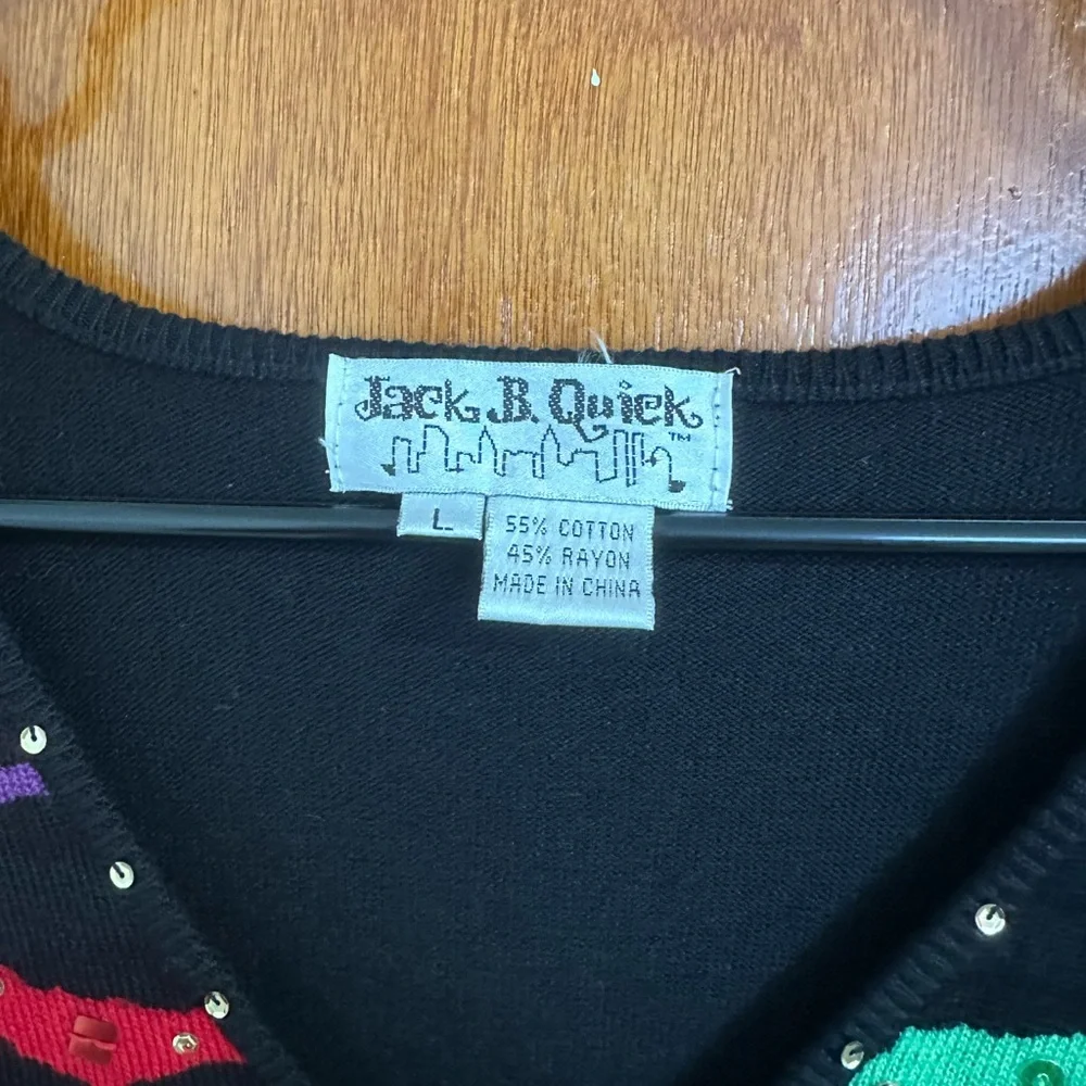 Vintage Jack B. Quick Rainbow Zebra Sweater - Picture 2 of 3